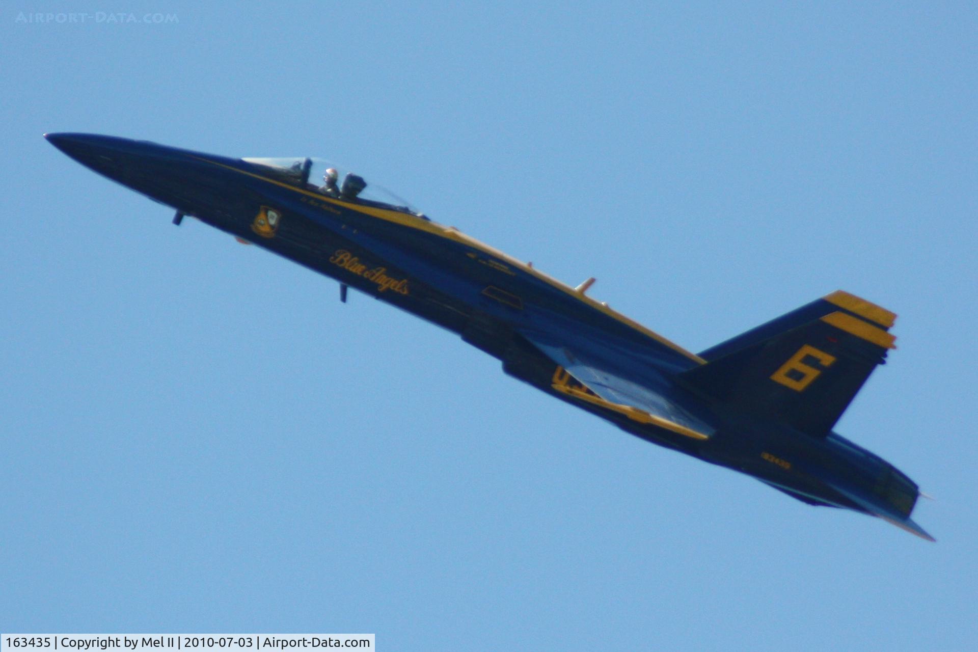 163435, 1987 McDonnell Douglas F/A-18C Hornet C/N 0634/C008, Blue Angel #6 - 2010 National Cherry Festival Air Show
