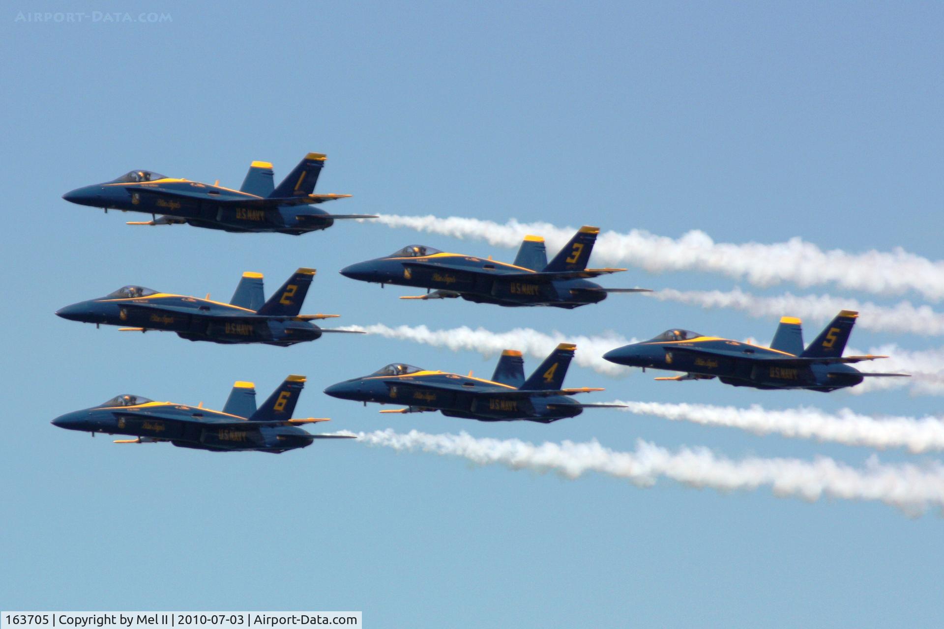163705, 1988 McDonnell Douglas F/A-18C Hornet C/N 0767/C067, Blue Angels - 2010 National Cherry Festival Air Show