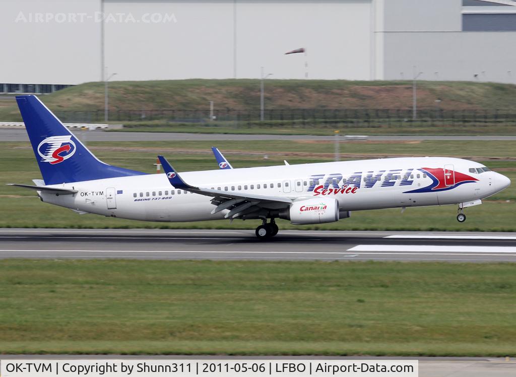 OK-TVM, 2010 Boeing 737-8FN C/N 37077, Landing rwy 14R