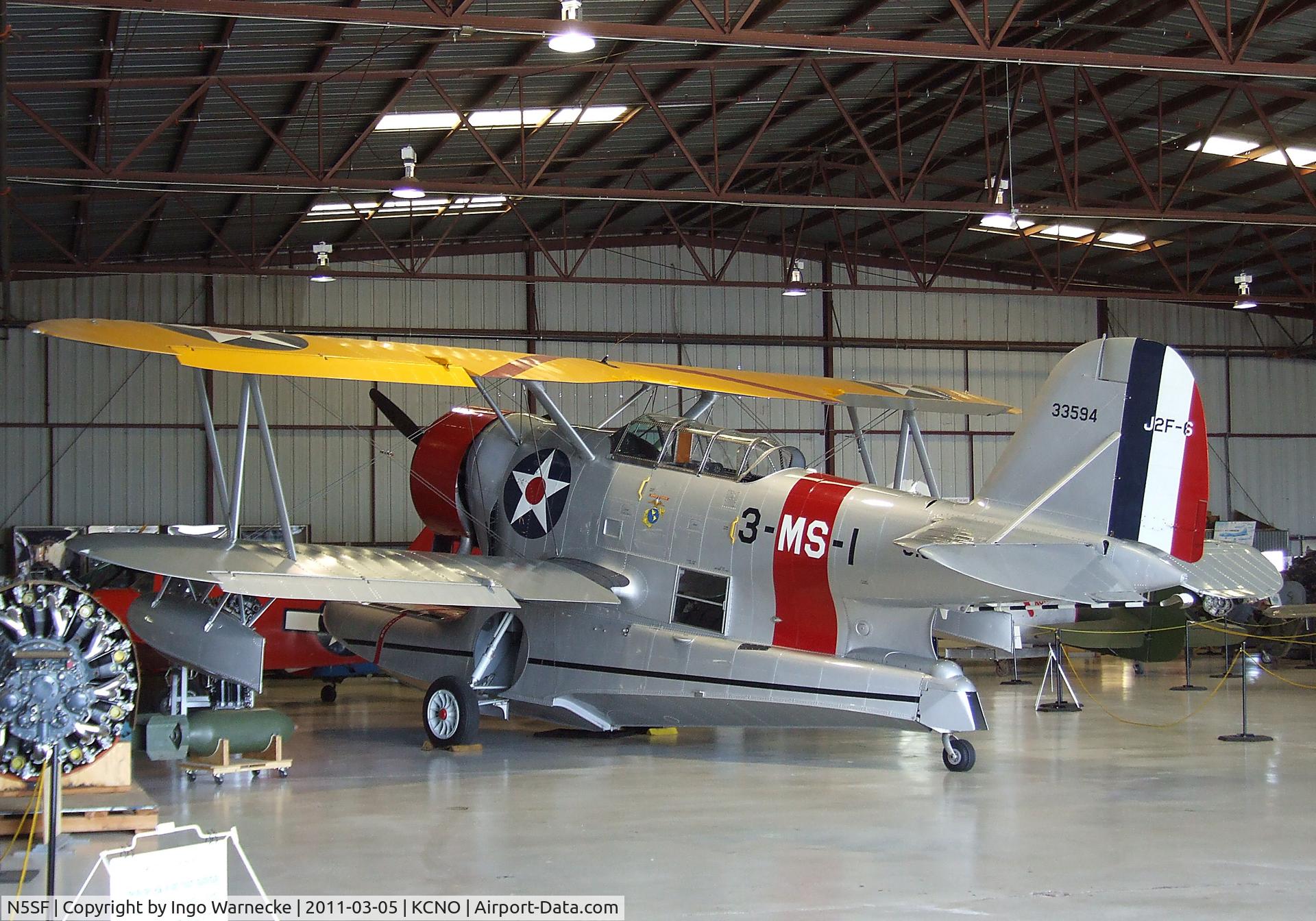 N5SF, 1939 Grumman J2F-6 Duck C/N Not found 33594/N1273N/N5SF, Grumman J2F-6 Duck at the Planes of Fame Air Museum, Chino CA