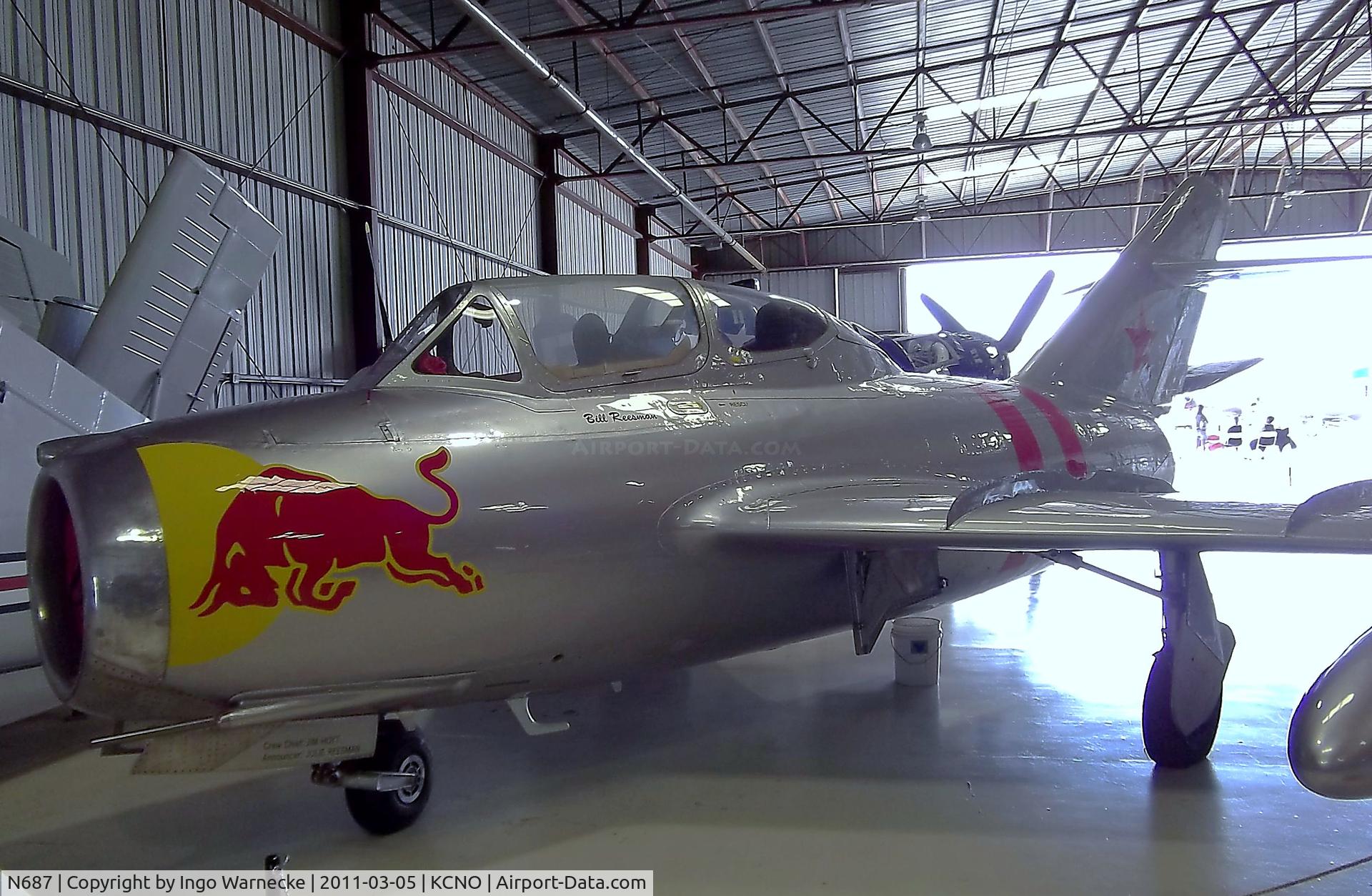 N687, 1953 Mikoyan-Gurevich MiG-15UTI C/N 1A02005, Mikoyan i Gurevich MiG-15UTI MIDGET at the Planes of Fame Air Museum, Chino CA