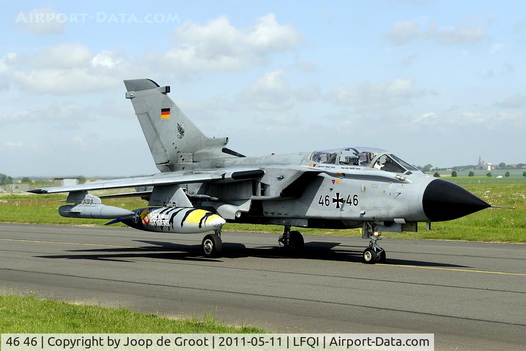 46 46, Panavia Tornado ECR C/N 876/GS279/4346, Marked '321 Back to the Tigers' for the 2011 NATO Tiger Meet