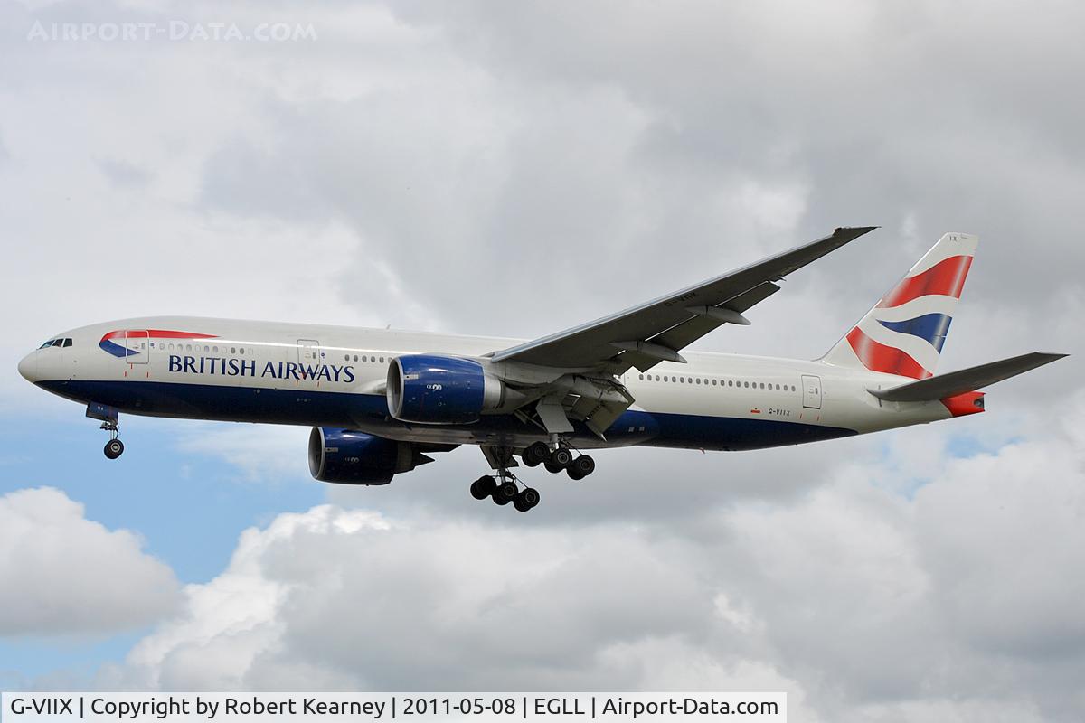 G-VIIX, 1999 Boeing 777-236 C/N 29966, On approach for r/w 27L