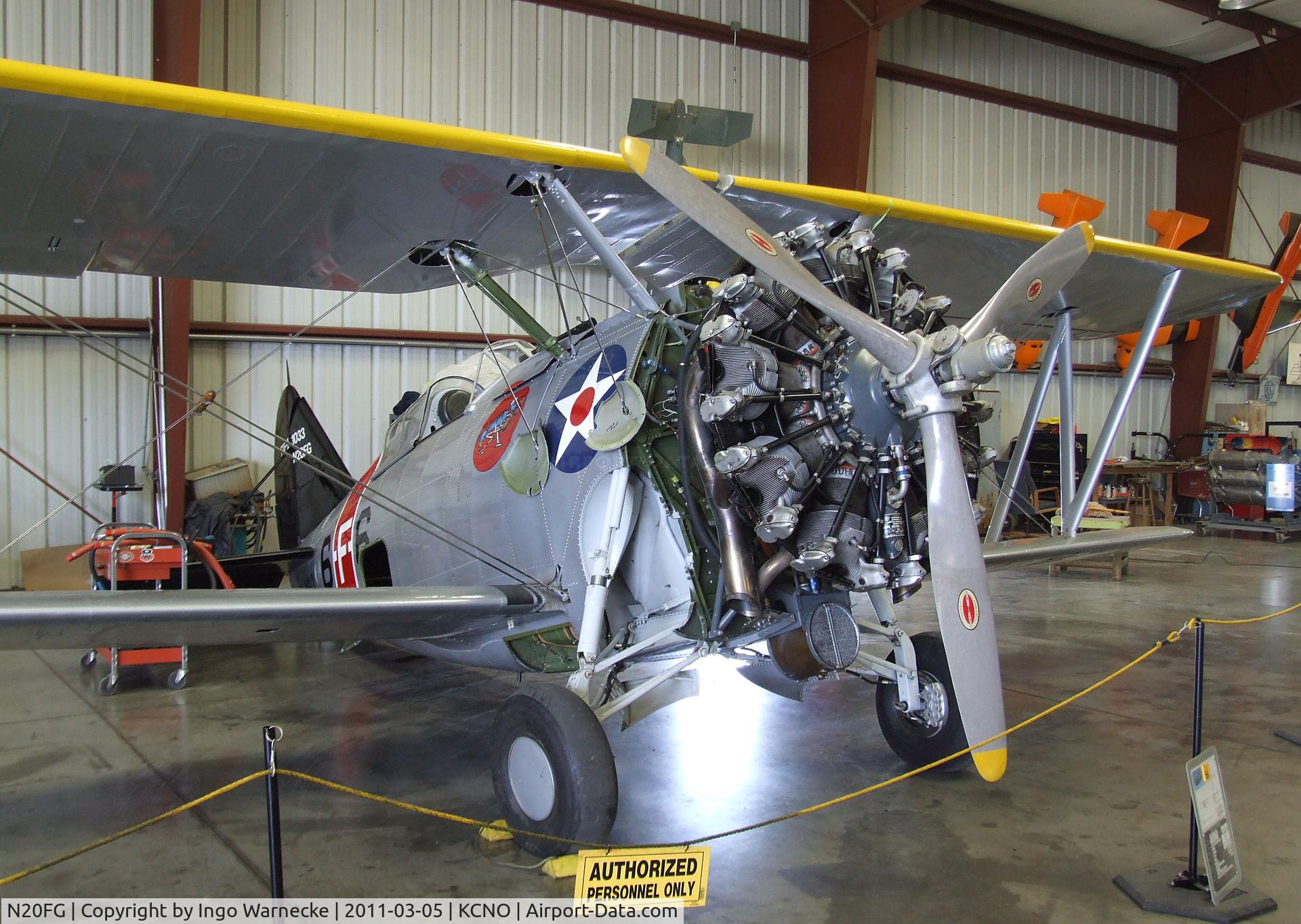 N20FG, 1938 Grumman F3F-2 C/N 1033, Grumman F3F-2 at the Planes of Fame Air Museum, Chino CA