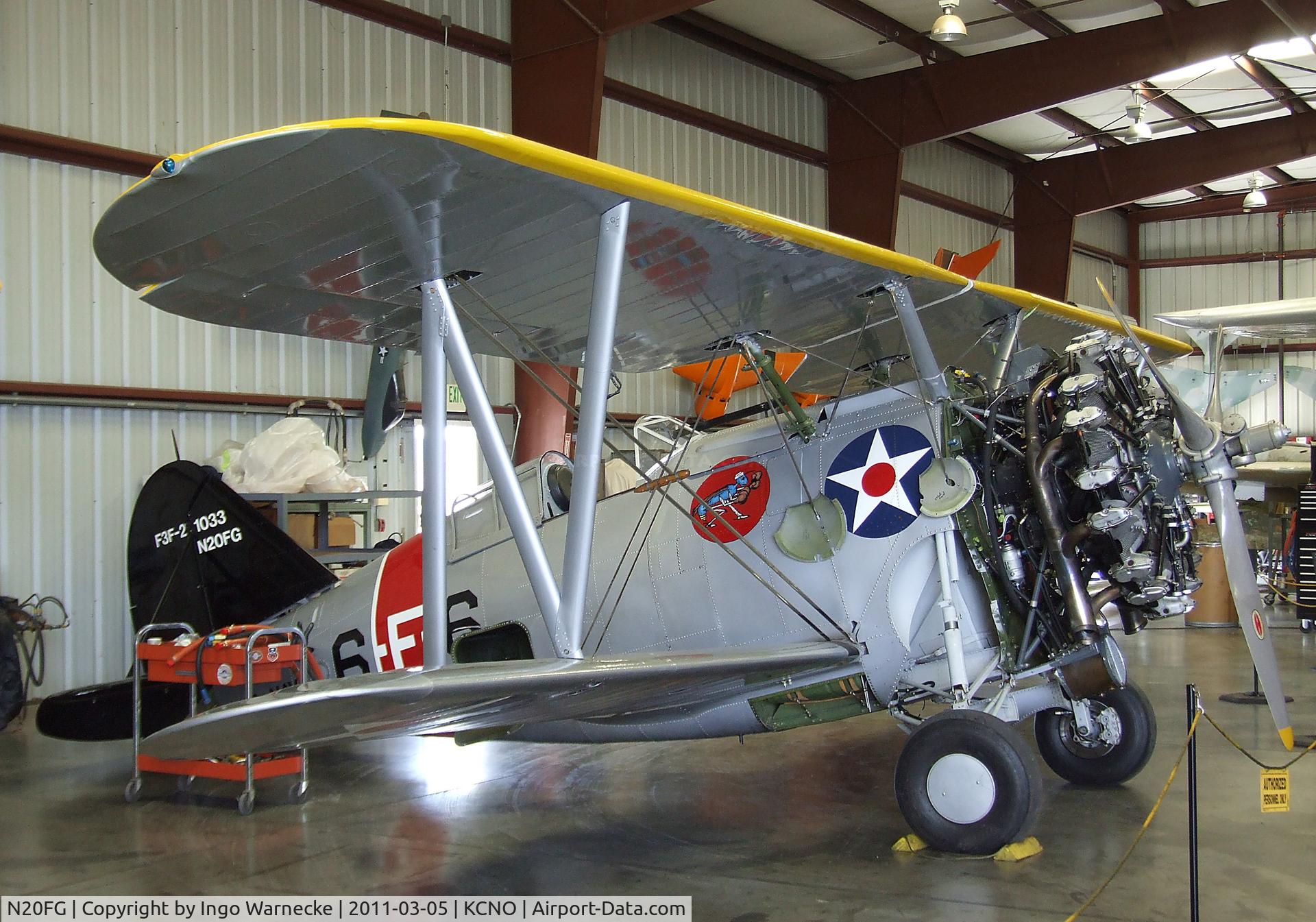 N20FG, 1938 Grumman F3F-2 C/N 1033, Grumman F3F-2 at the Planes of Fame Air Museum, Chino CA