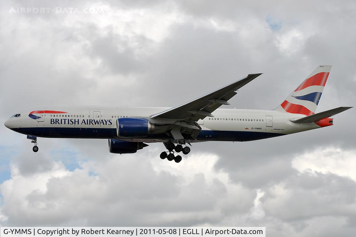 G-YMMS, 2009 Boeing 777-236/ER C/N 36517, On approach to r/w 27L