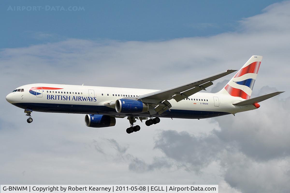 G-BNWM, 1991 Boeing 767-336 C/N 25204, On approach to r/w 27L