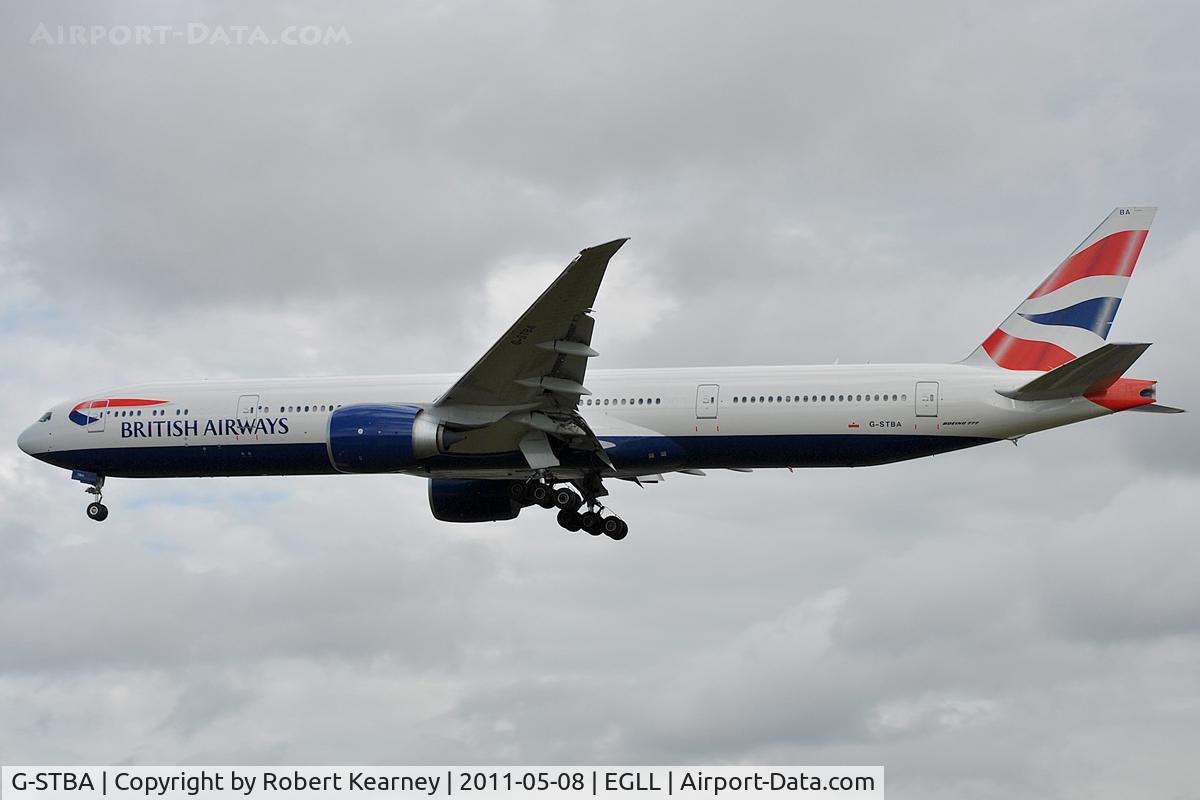 G-STBA, 2010 Boeing 777-336/ER C/N 40542, On approach to r/w 27L