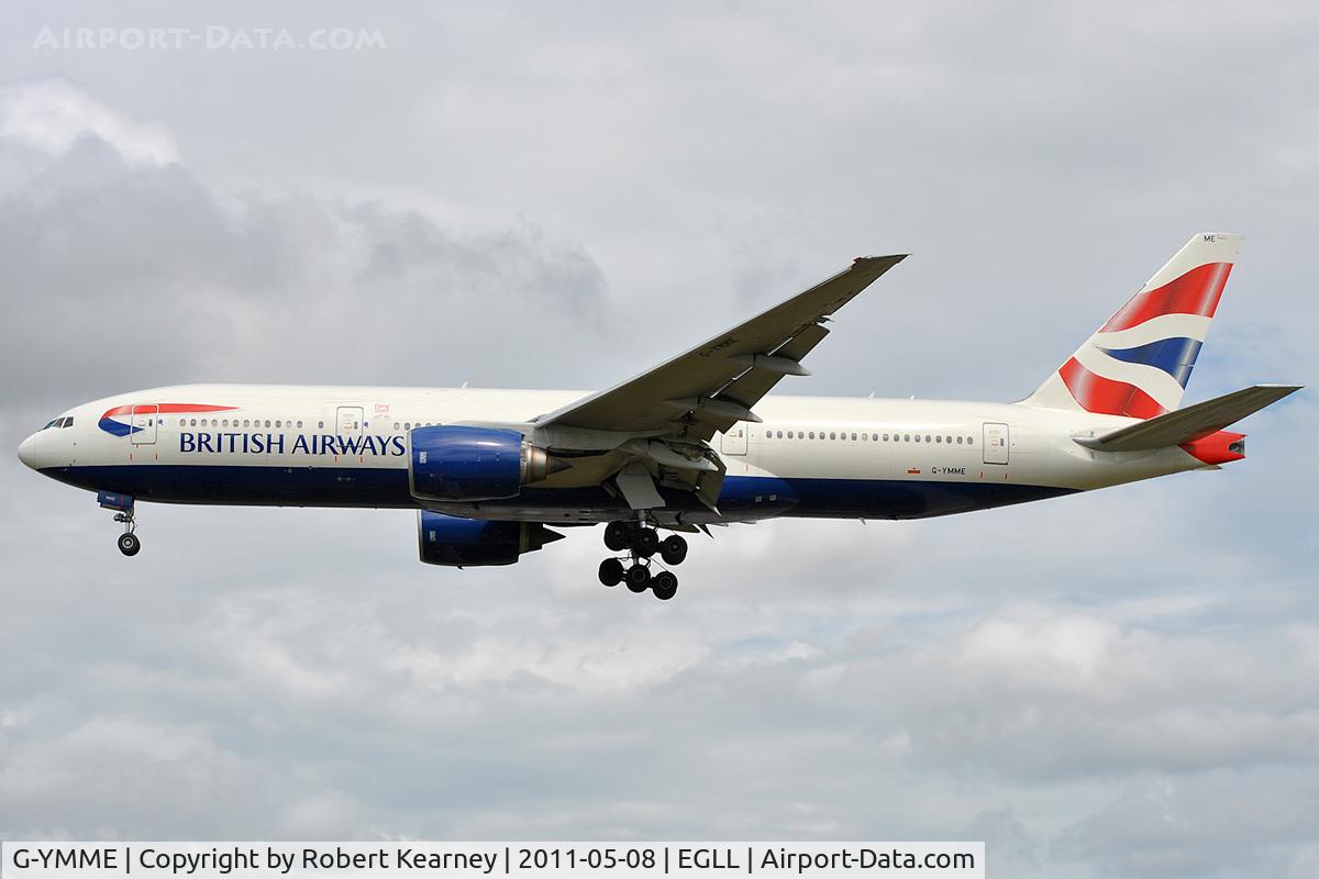 G-YMME, 2000 Boeing 777-236/ER C/N 30306, On approach to r/w 27L