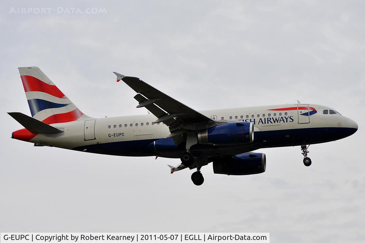 G-EUPC, 1999 Airbus A319-131 C/N 1118, On approach to r/w 09L