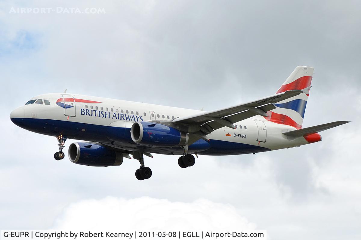 G-EUPR, 2000 Airbus A319-131 C/N 1329, On approach to r/w 27L