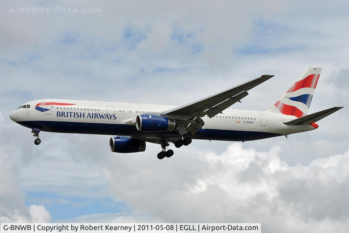 G-BNWB, 1989 Boeing 767-336 C/N 24334, On approach to r/w 27L