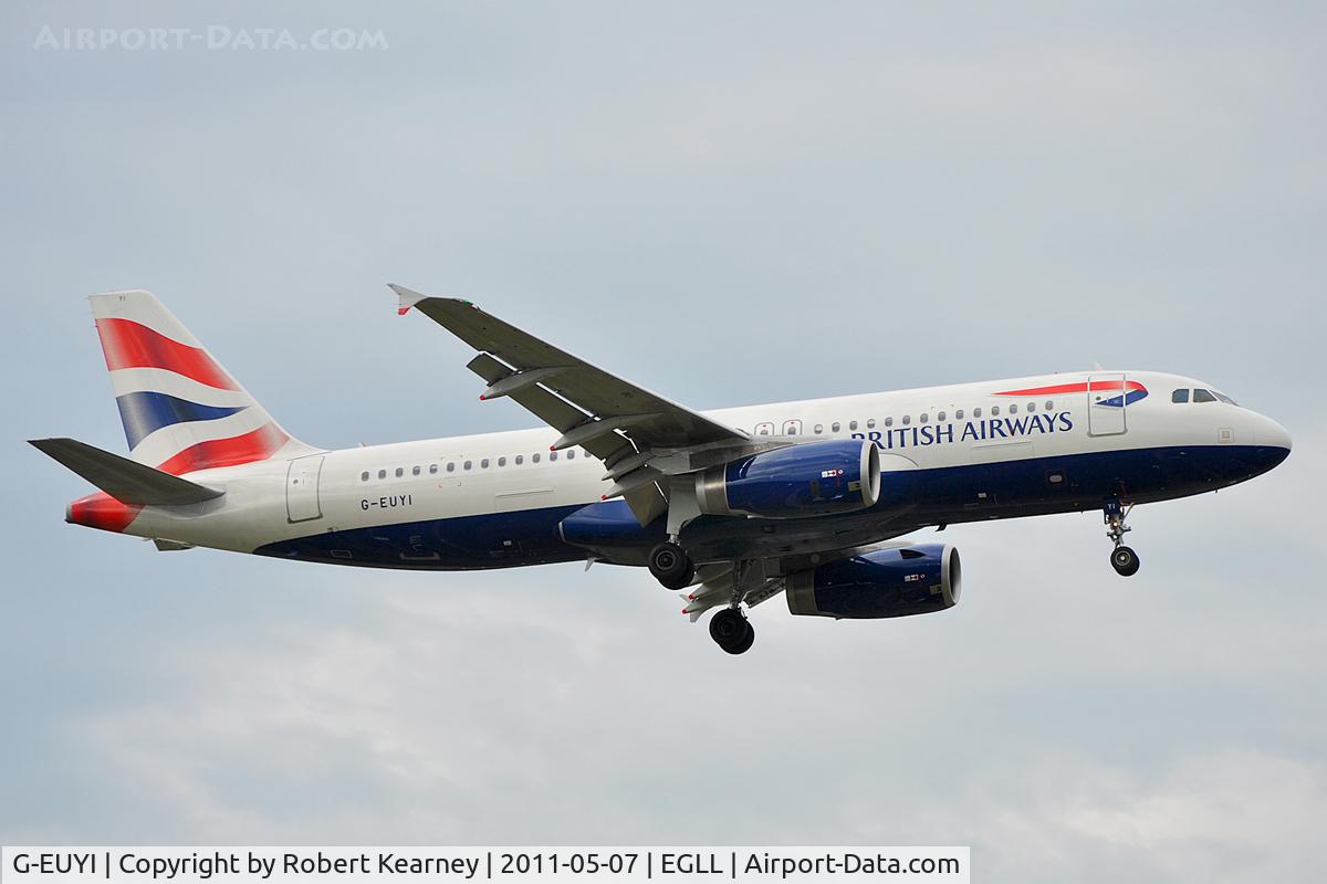 G-EUYI, 2010 Airbus A320-232 C/N 4306, On approach to r/w 09L