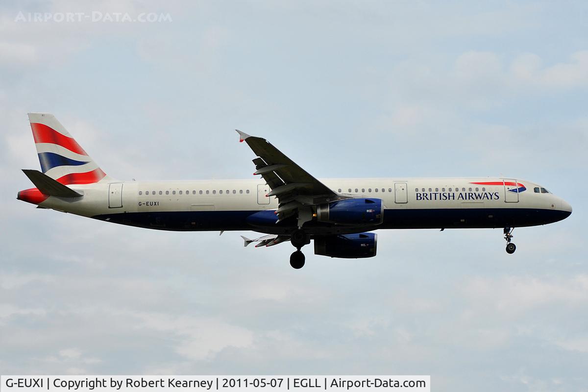 G-EUXI, 2005 Airbus A321-231 C/N 2536, On approach to r/w 09L
