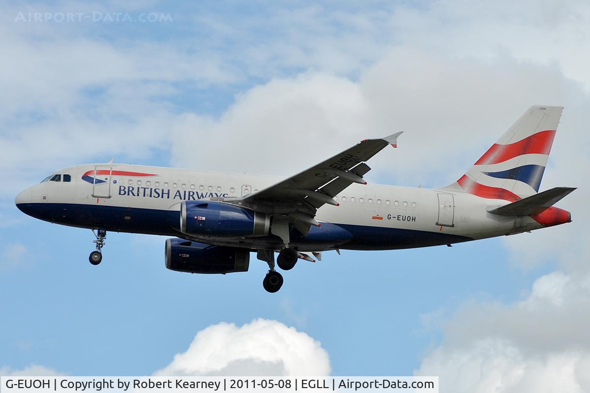 G-EUOH, 2001 Airbus A319-131 C/N 1604, On approach to r/w 27L