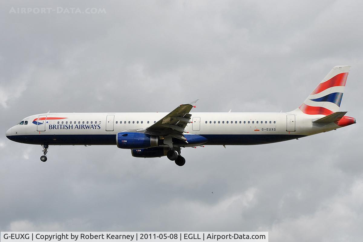 G-EUXG, 2004 Airbus A321-231 C/N 2351, On approach to r/w 27L