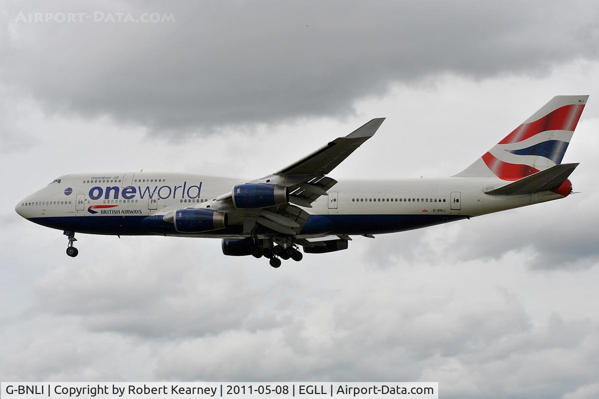 G-BNLI, 1990 Boeing 747-436 C/N 24051, On approach to r/w 27L