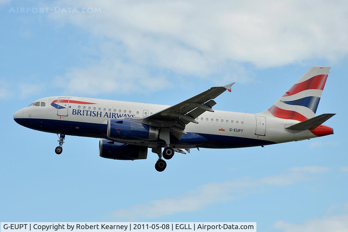G-EUPT, 2000 Airbus A319-131 C/N 1380, On approach to r/w 27L