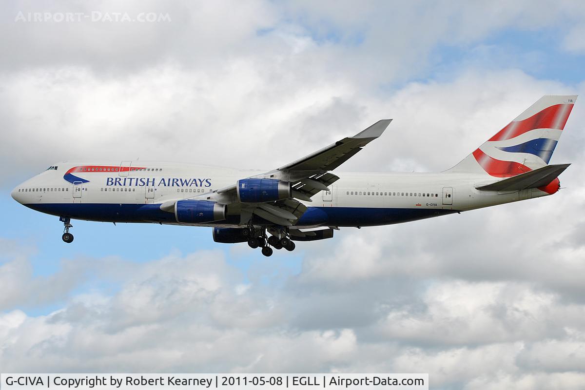 G-CIVA, 1993 Boeing 747-436 C/N 27092, On approach to r/w 27L