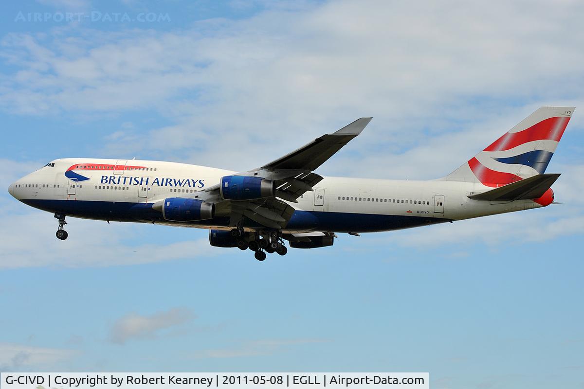 G-CIVD, 1994 Boeing 747-436 C/N 27349, On approach to r/w 27L