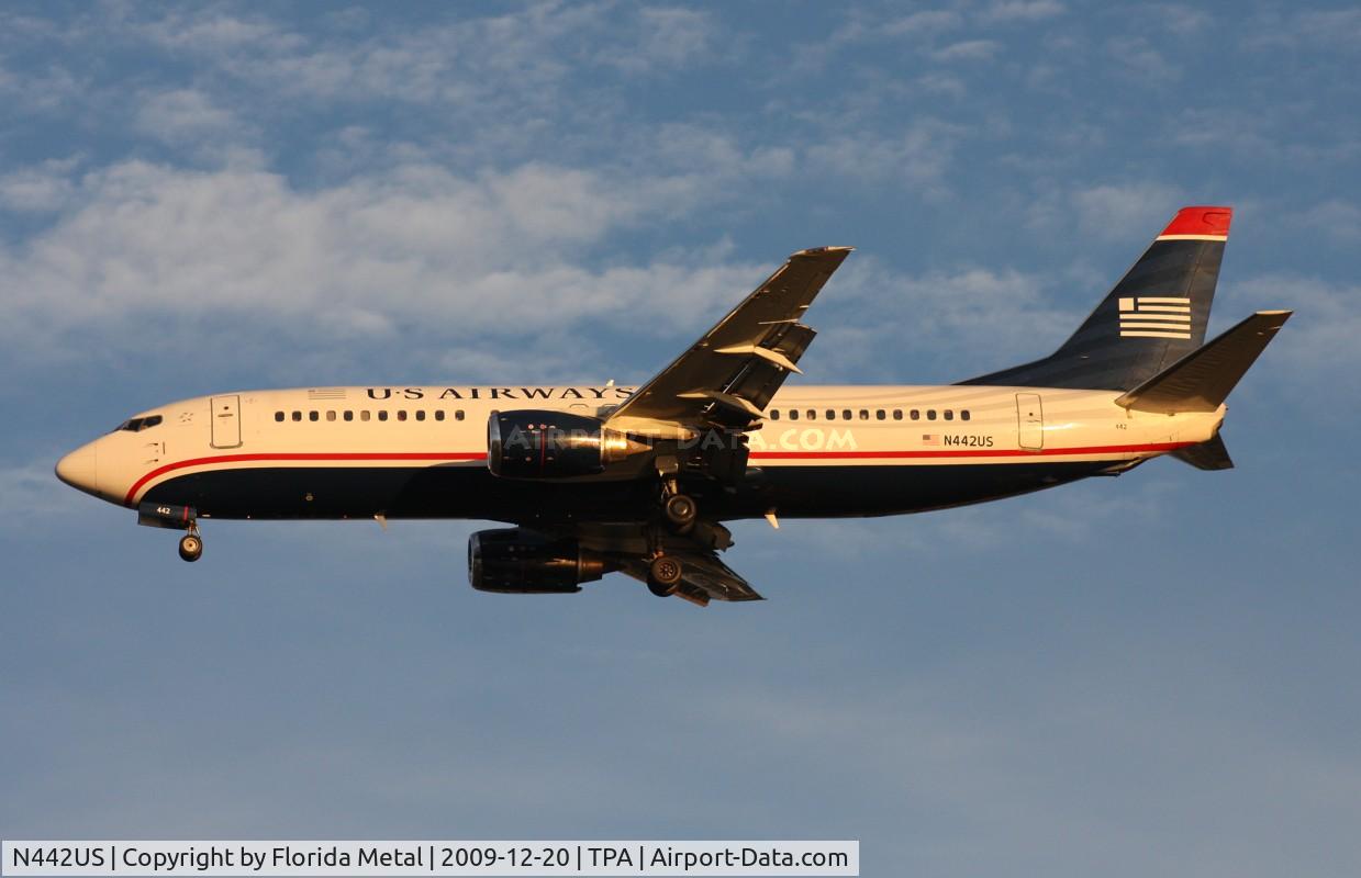 N442US, 1990 Boeing 737-4B7 C/N 24841, US Airways 737