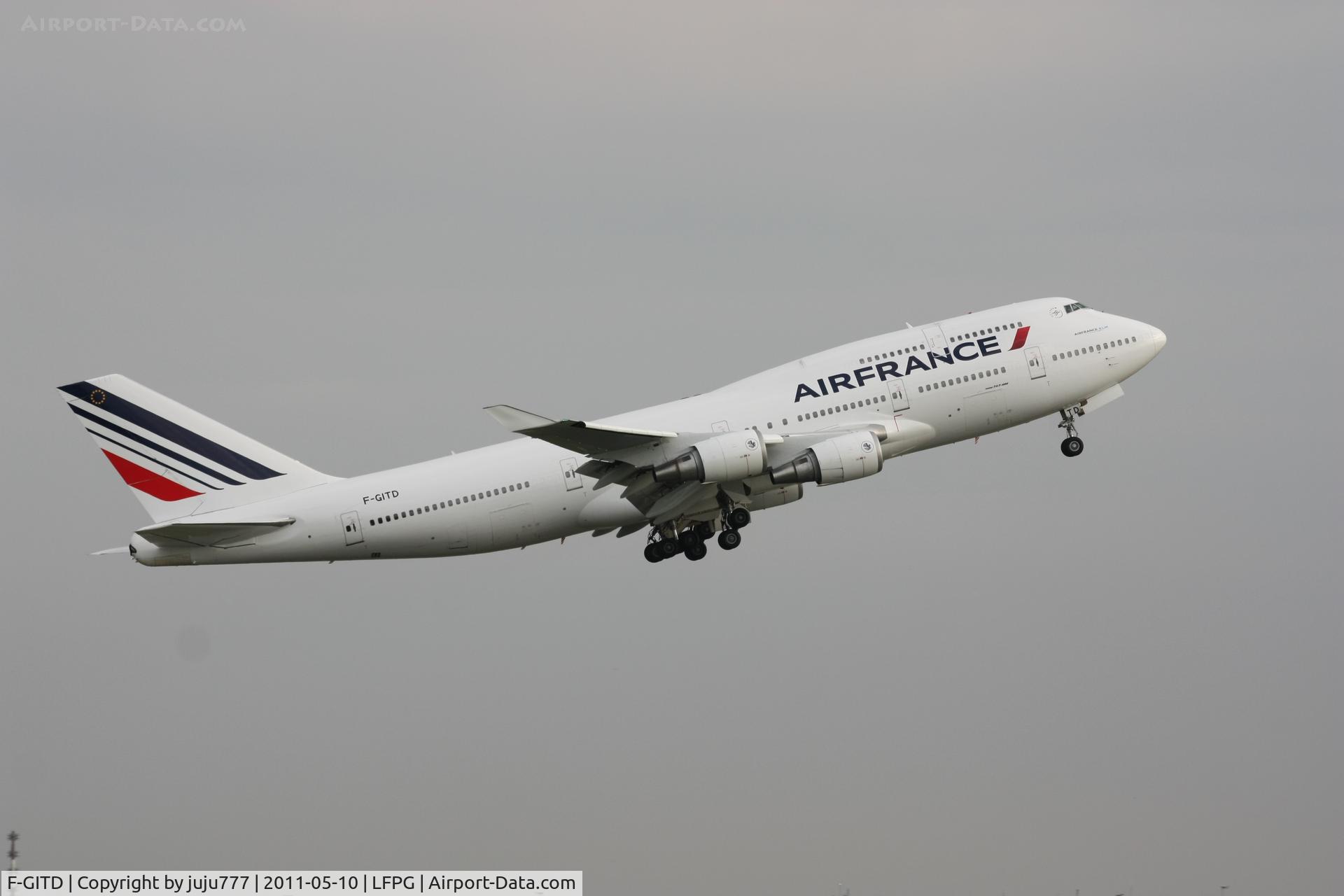 F-GITD, 1992 Boeing 747-428 C/N 25600, with new AirFrance peint