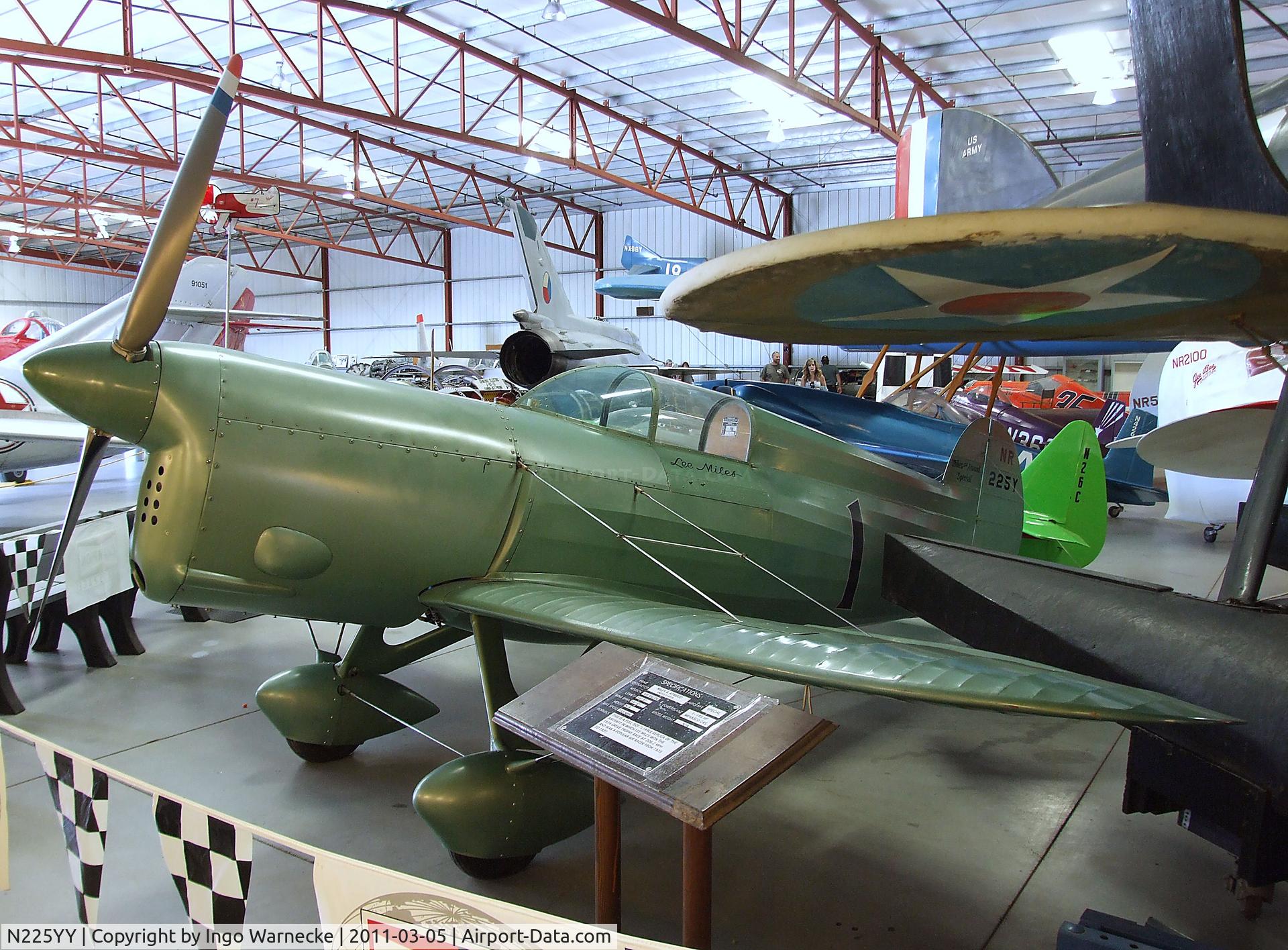 N225YY, 1986 Miles & Attwood Special replica C/N T-6, Miles & Atwood Special Model 1 replica at the Planes of Fame Air Museum, Chino CA