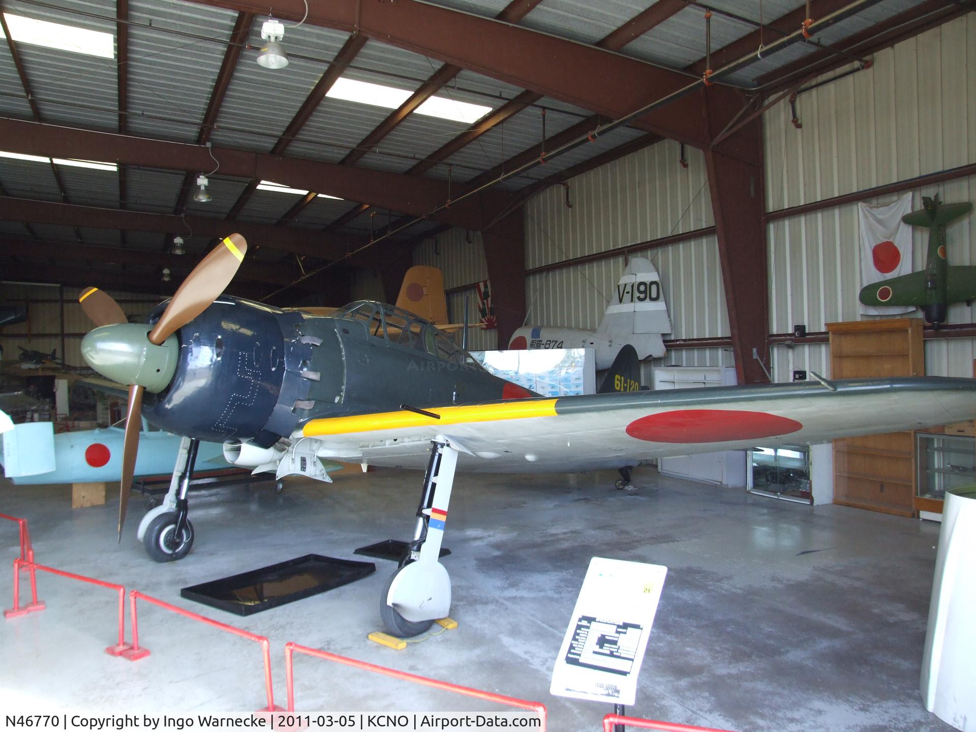 N46770, 1944 Mitsubishi A6M5 Reisen (Zero) C/N 5357, Mitsubishi A6M5 Zero at the Planes of Fame Air Museum, Chino CA