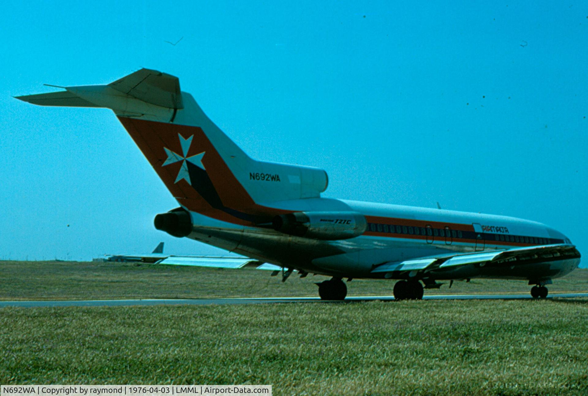 N692WA, 1967 Boeing 727-173C C/N 19506, B727 N692WA Air Malta (Leased)