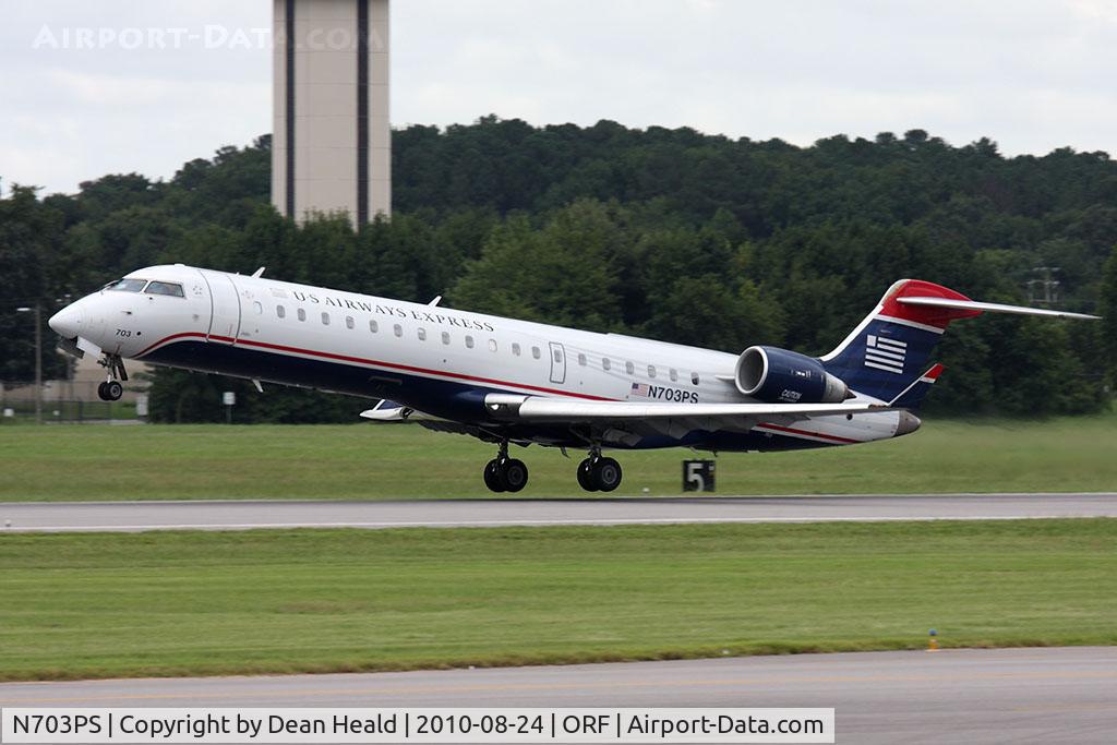 N703PS, 2004 Bombardier CRJ-701 (CL-600-2C10) Regional Jet C/N 10137, US Airways Express (PSA Airlines) N703PS departing RWY 5.