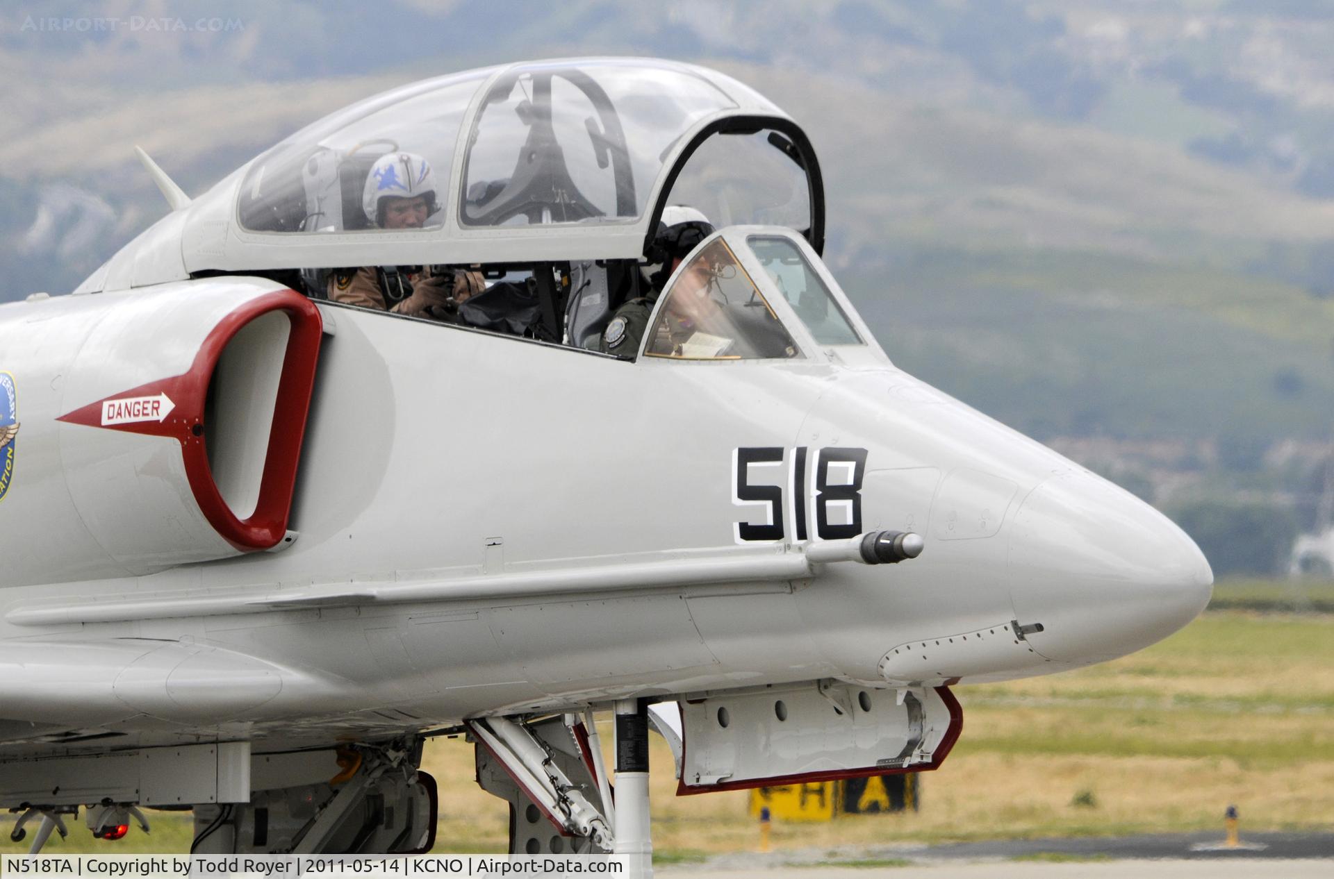 N518TA, 2010 Douglas TA-4J Skyhawk C/N 14291, taxing to parking after flight demo