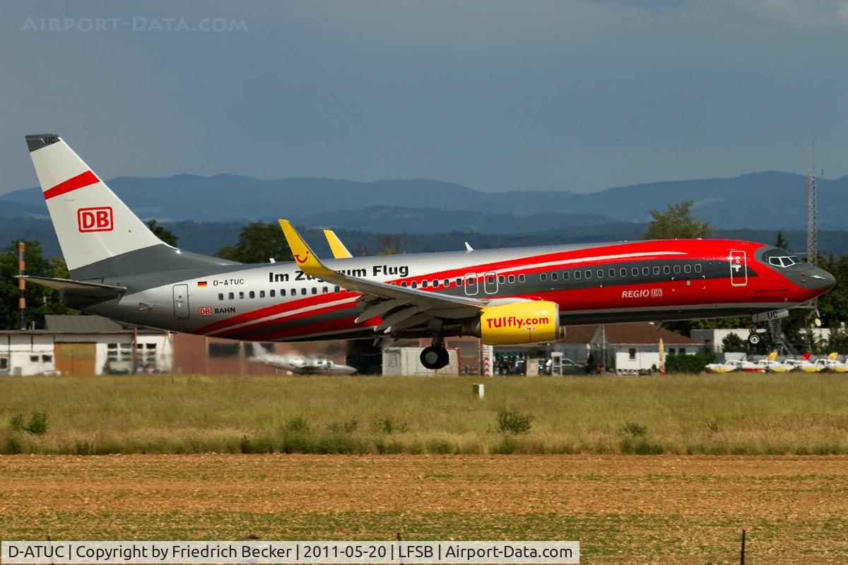 D-ATUC, 2006 Boeing 737-8K5 C/N 34684, moments before touchdown