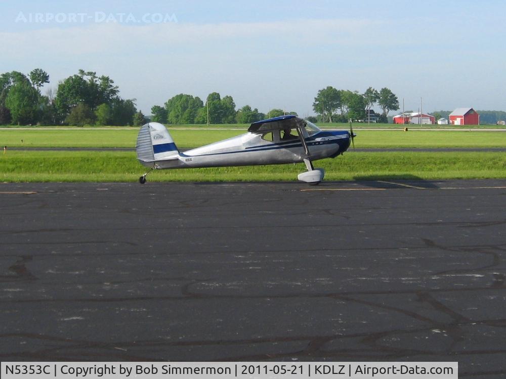 N5353C, 1950 Cessna 140A C/N 15484, Arriving at Delaware, Ohio - EAA breakfast fly-in.