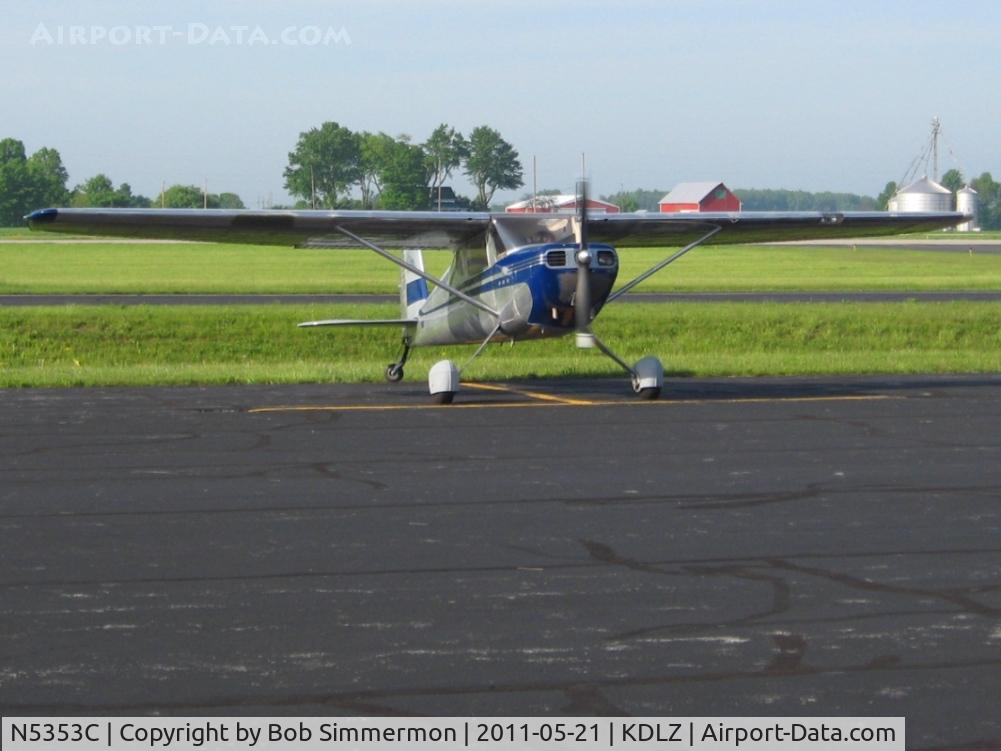 N5353C, 1950 Cessna 140A C/N 15484, Arriving at Delaware, Ohio - EAA breakfast fly-in.