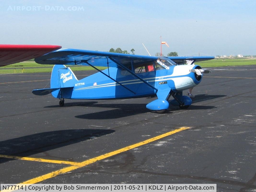 N77714, 1946 McClish Funk B85C C/N 344, On the ramp at Delaware, Ohio - EAA breakfast fly-in.
