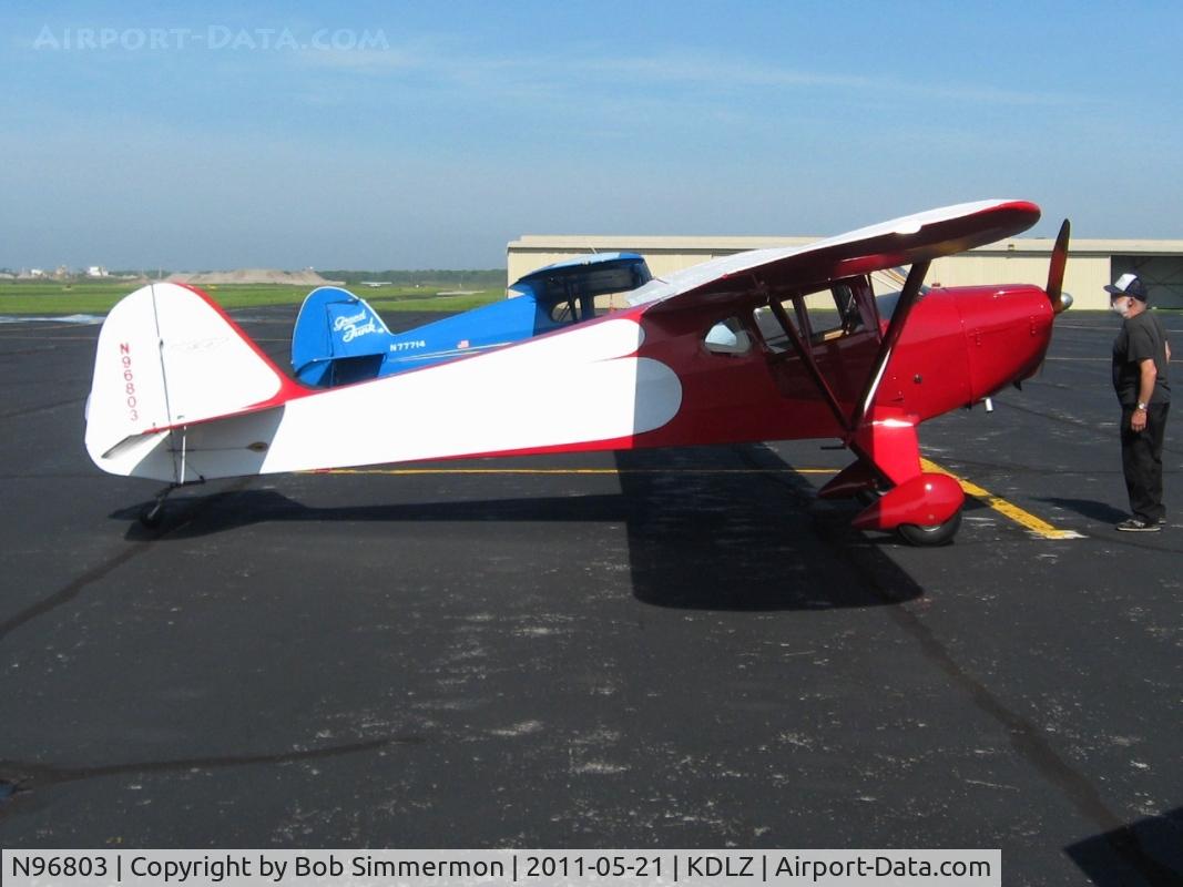 N96803, 1946 Taylorcraft BC12-D C/N 9103, On the ramp at Delaware, Ohio - EAA breakfast fly-in.