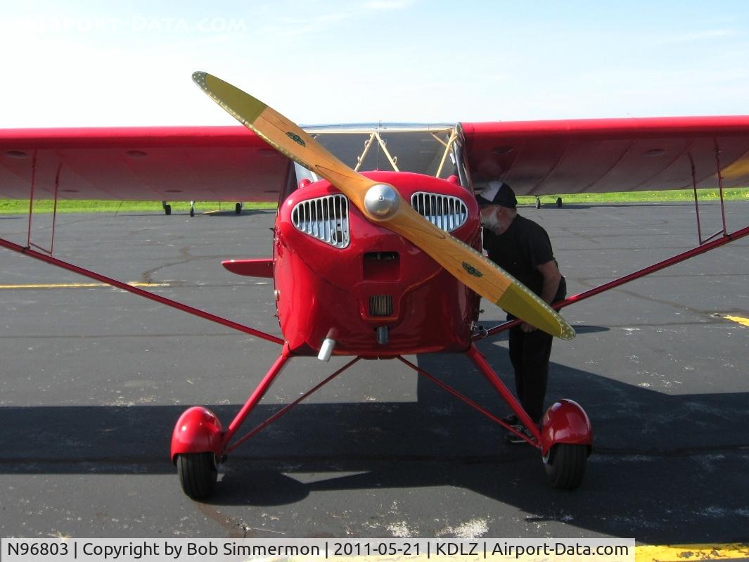 N96803, 1946 Taylorcraft BC12-D C/N 9103, On the ramp at Delaware, Ohio - EAA breakfast fly-in.