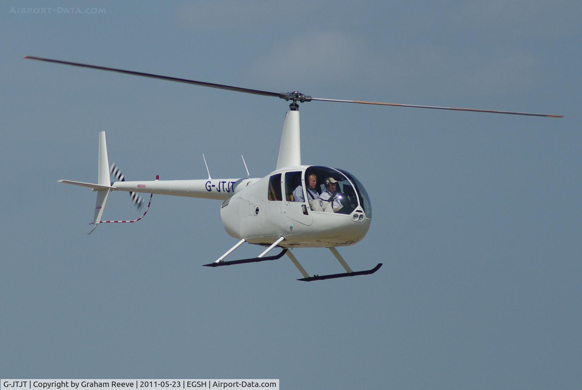 G-JTJT, 2008 Robinson R44  Raven II C/N 1848, About to land.