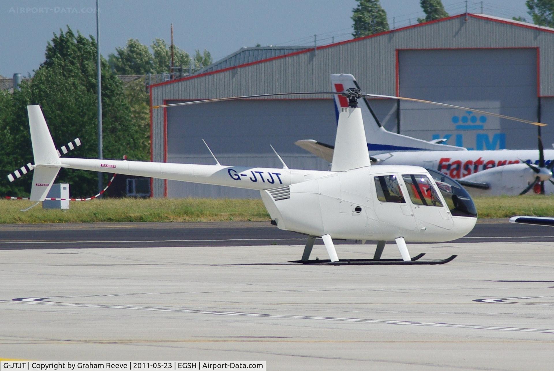 G-JTJT, 2008 Robinson R44  Raven II C/N 1848, Parked in the sun.