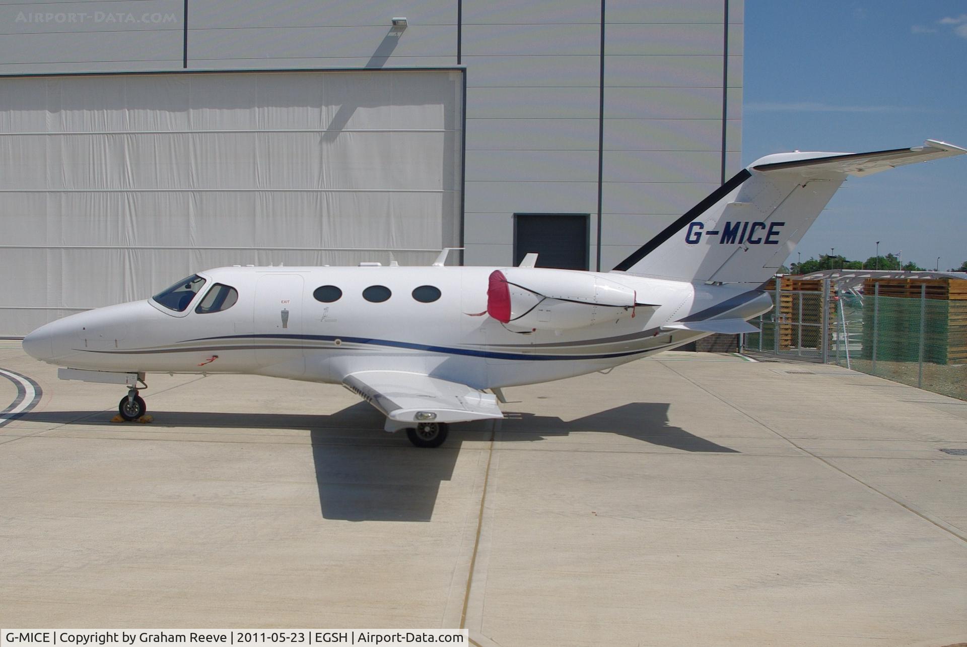 G-MICE, 2009 Cessna 510 Citation Mustang Citation Mustang C/N 510-0156, Parked at Norwich.
