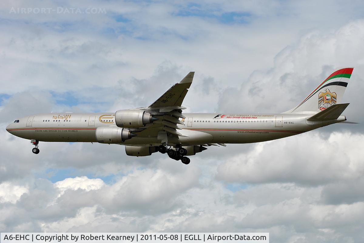 A6-EHC, 2006 Airbus A340-541 C/N 761, Approaching r/w 27L