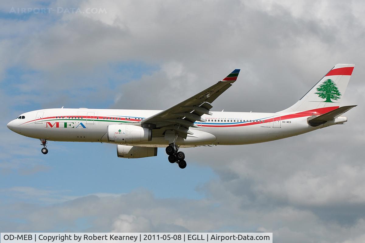 OD-MEB, 2009 Airbus A330-243 C/N 998, Approaching r/w 27L