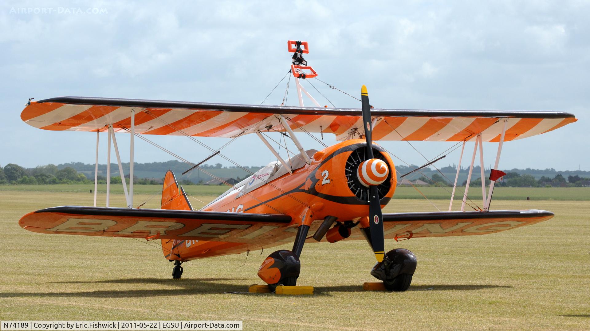 N74189, 1941 Boeing PT-17/R985 Kaydet (A75N1) C/N 75-717, 3. N74189 at Duxford's Spring Air Show, May 2011