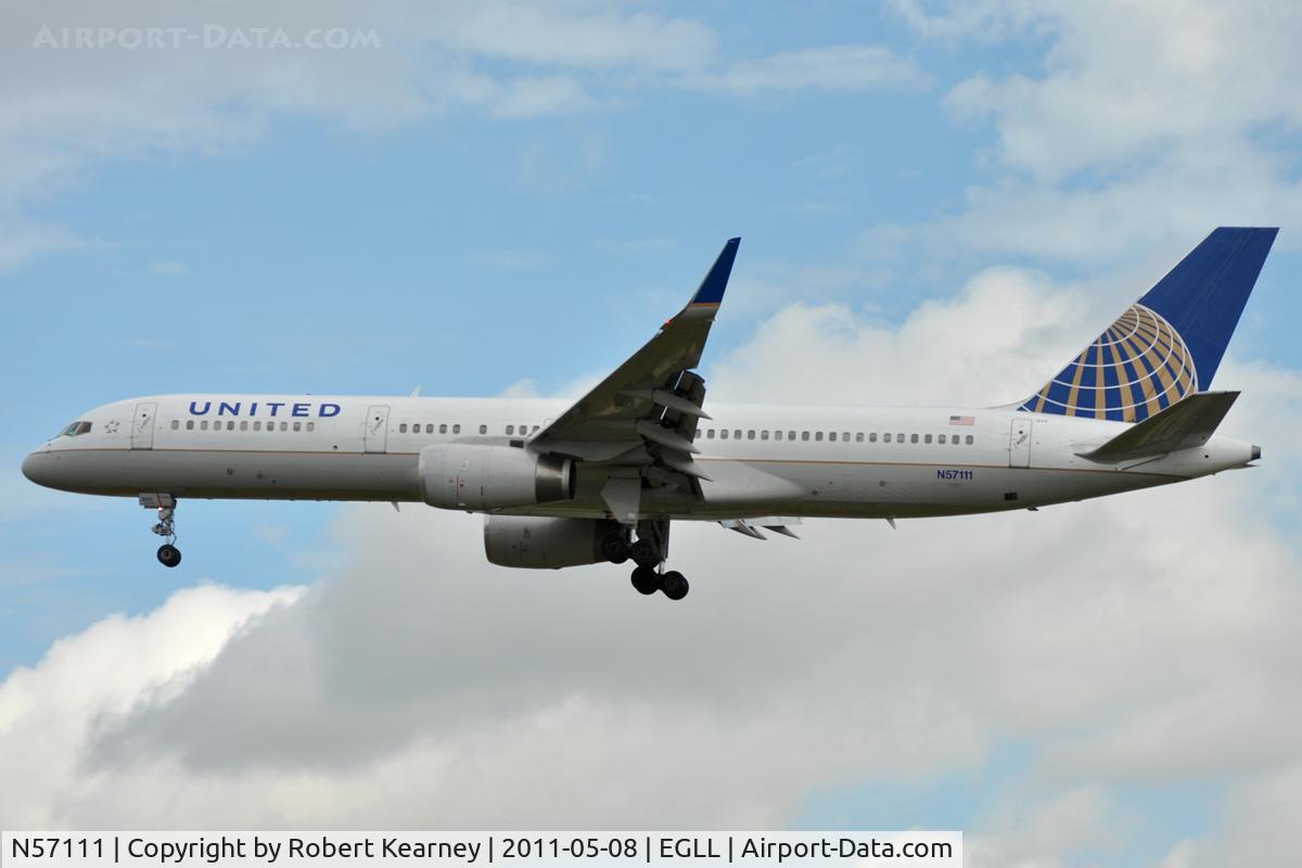 N57111, 1994 Boeing 757-224 C/N 27301, Approaching r/w 27L