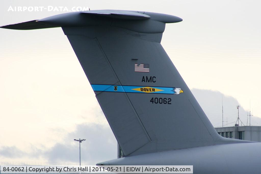 84-0062, 1986 Lockheed C-5B Galaxy C/N 500-0086, one of three C-5 in Dublin prior to President Barack Obama's visit