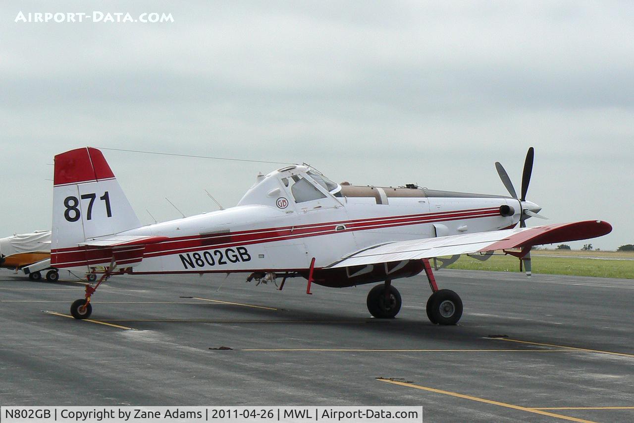 N802GB, 2007 Air Tractor Inc AT-802A C/N 802A-0257, Single Engine Air Tanker in Texas for the Possum Kingdom Fire - At Mineral Wells Airport