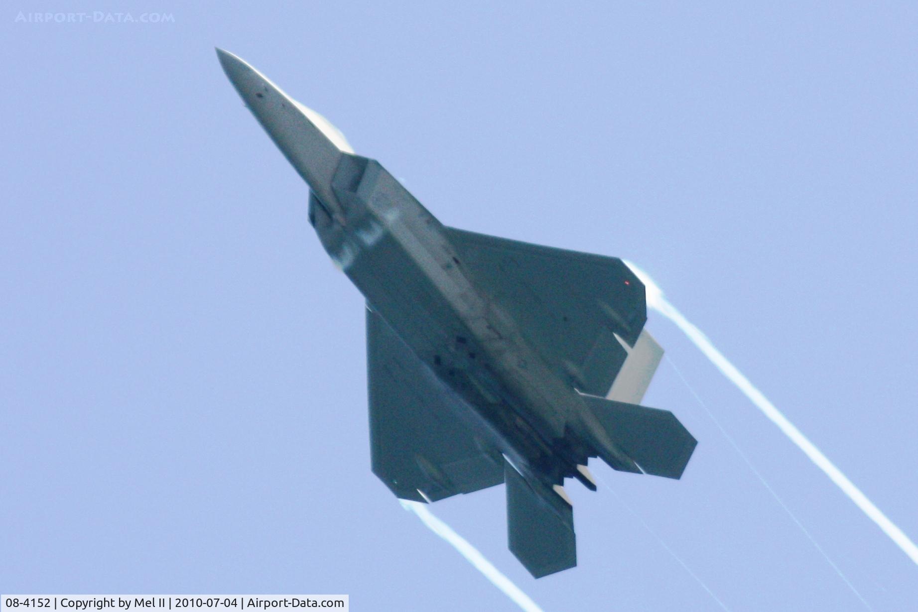 08-4152, 2009 Lockheed Martin F-22A Raptor C/N 4152, 2010 National Cherry Festival Air Show