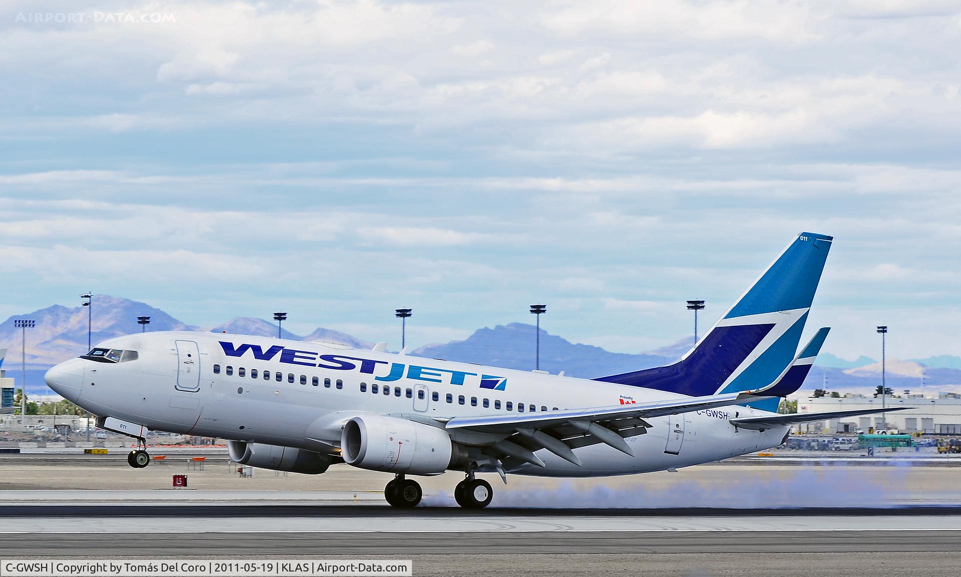 C-GWSH, 2002 Boeing 737-76N C/N 29886, WestJet Boeing 737-76N C-GWSH / 011 (cn 29886/1258)

Las Vegas - McCarran International (LAS / KLAS)
USA - Nevada, May 19, 2011
Photo: Tomás Del Coro