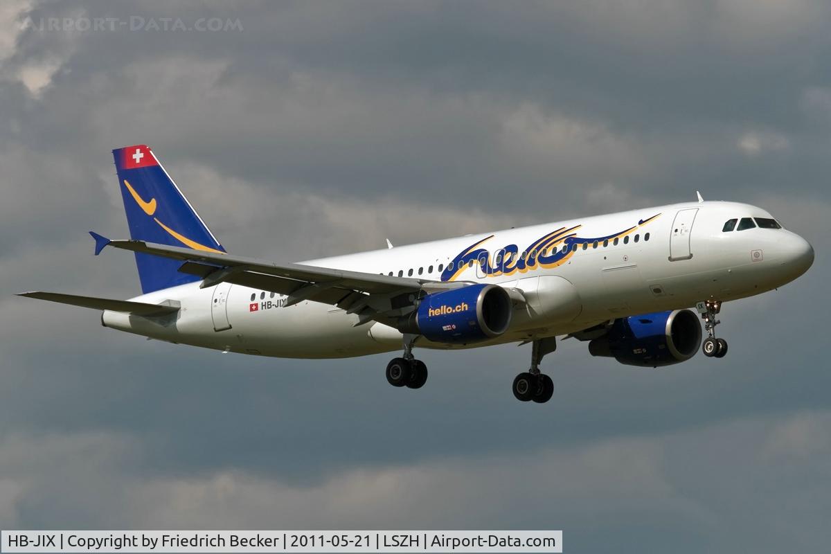 HB-JIX, 2000 Airbus A320-214 C/N 1210, on final RW14
