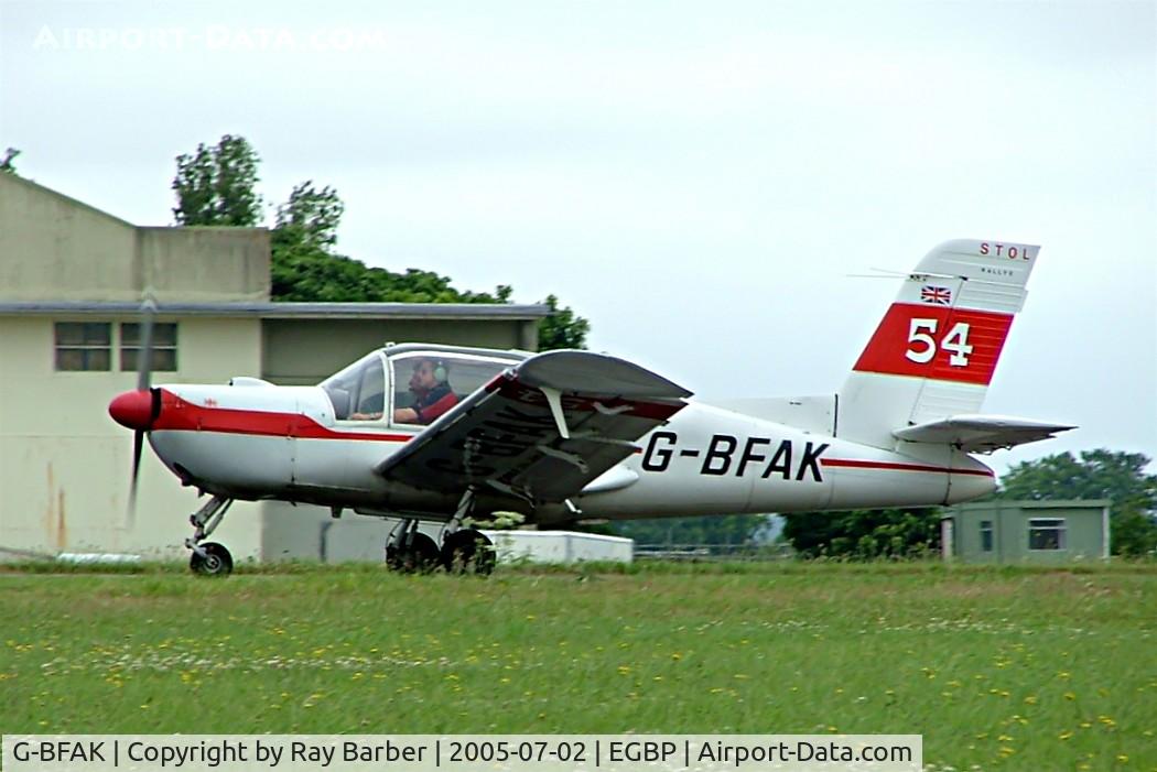G-BFAK, 1965 Morane-Saulnier MS-892A Rallye Commodore 150 C/N 10595, Socata MS.892A Commodore 150 [10595] Kemble~G 02/07/2005. Racing number applied during the last year.